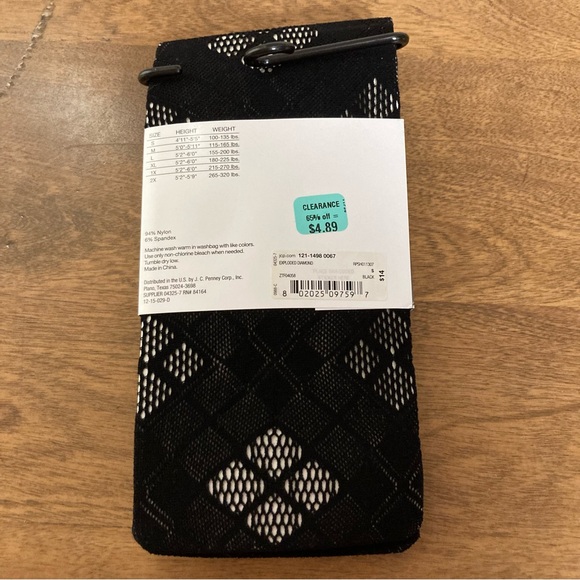 5/$15 NWT Mixit Black Tights - Diamond Mesh Pattern Small - Picture 3 of 7